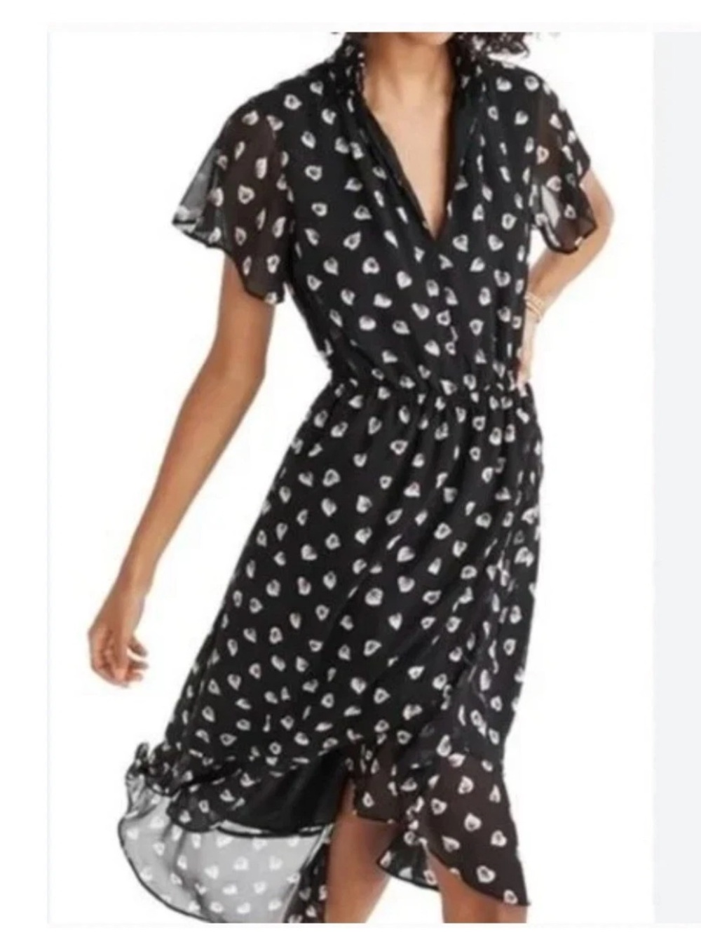 Madewell Black Amaryllis Floral Midi Dress Size M - Picture 2 of 11